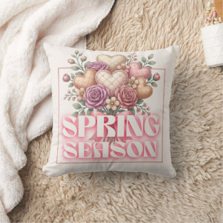 Almofada Spring Floral Hearts Decorative Pillow