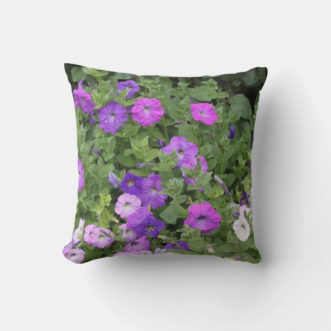 Almofada Spring Summer Floral Purple Petunia Flowers Gift (Frente)