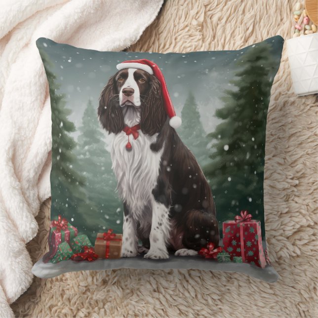 Almofada Springer Spaniel Dog no Natal da Neve (Cobertor)