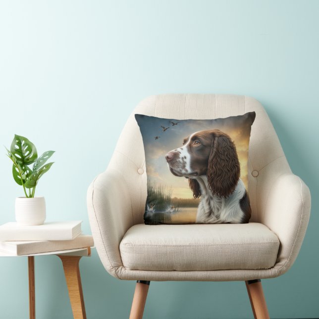 Almofada Springer Spaniel Dog por um Pond (Cadeira)