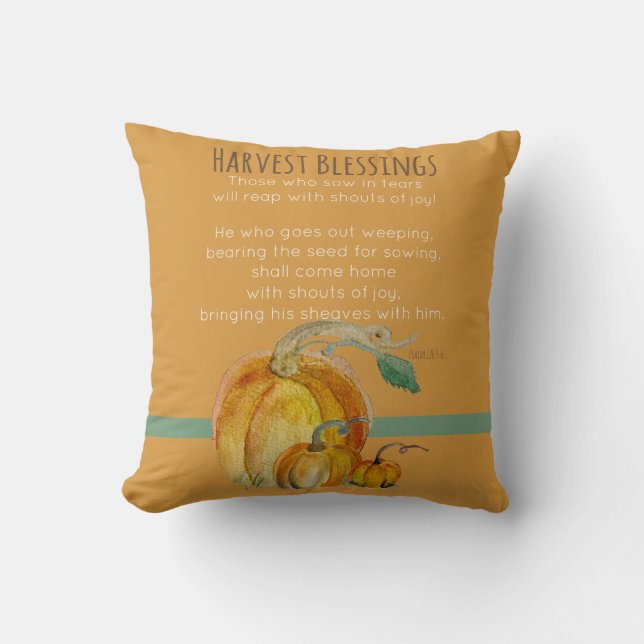 Almofada Square Throw Pillow: Harvest Blessings (Frente)