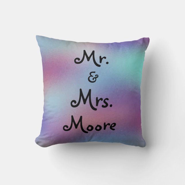 Almofada Sr. e Sra. Bonito Personalized Casamento (Frente)