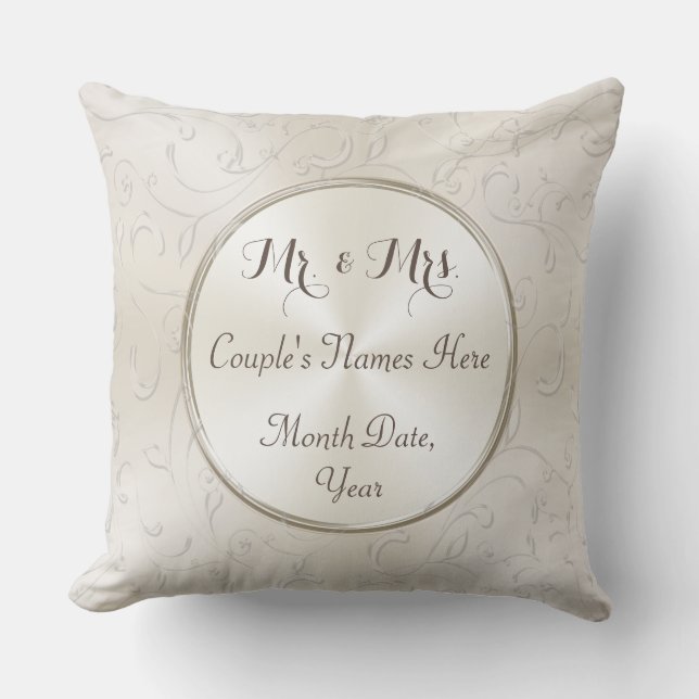 Almofada Sr. e Sra. Gift Ideas, Travesseiro Personalizado d (Frente)