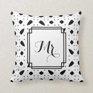 Almofada "Sr. modelado B&W" travesseiro decorativo Wedding