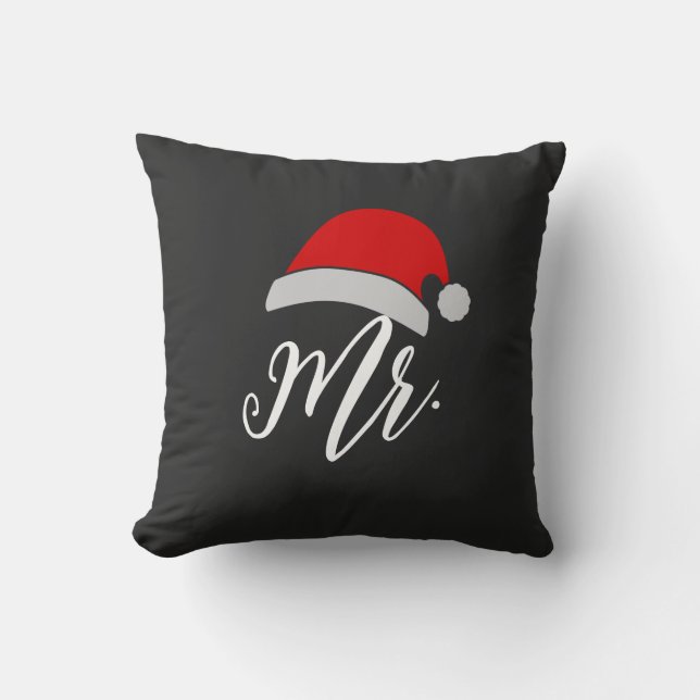 Almofada Sr. Sra. Santa Travesseiro | Presente de Natal par (Frente)