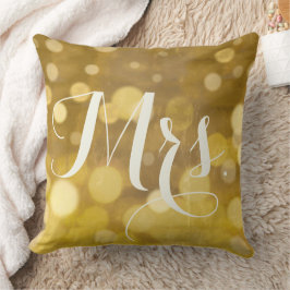 Almofada Sra. Sweetheart Brides Abstrato Douradas Luzes