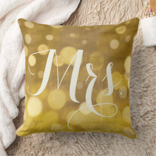 Almofada Sra. Sweetheart Brides Abstrato Douradas Luzes