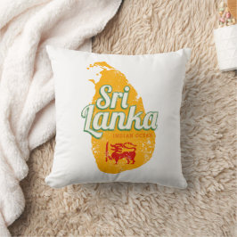 Almofada Sri Lanka - Mapa das Ilhas Feriadas da Vintage Sou