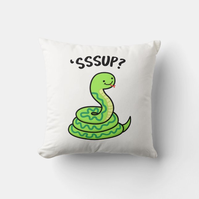 Almofada Sssup Funny Hissing Cobra Pun (Frente)