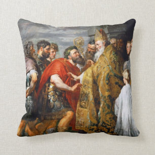 Almofada St Ambrose e imperador Theodosius Paul Rubens