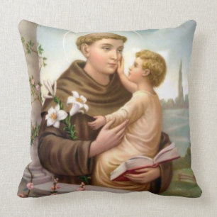 Almofada St Anthony do bebê Jesus de Pádua
