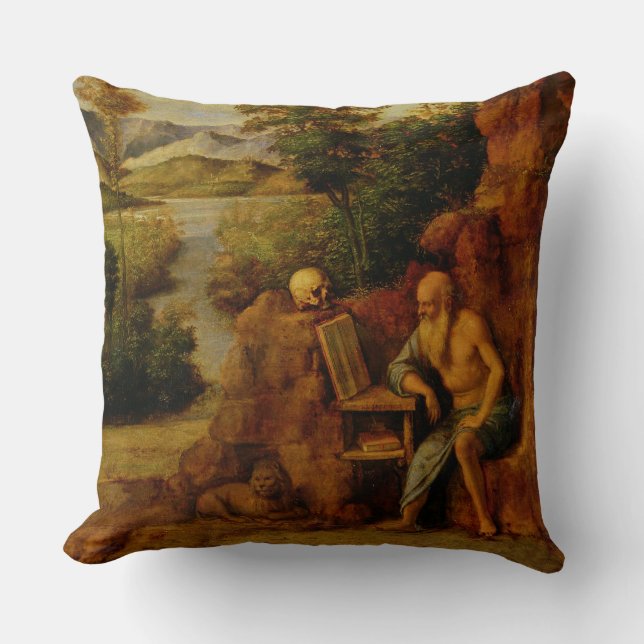 Almofada St Jerome, c.1500 (óleo no painel) (Frente)
