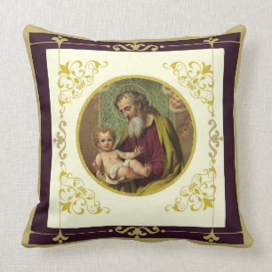 Almofada St Joseph e o católico de Jesus da criança