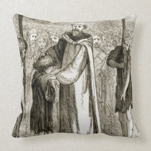 Almofada St. O Columba abençoa um menino selvagem, 'do Th