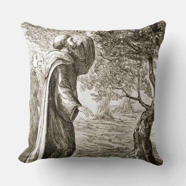 Almofada St. O Columba muda a fruta amarga no doce, de (Frente)