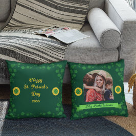 Almofada St. Patrick’s Day Shamrock Family Photo Keepsake