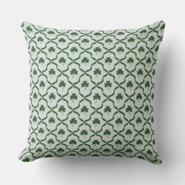 Almofada St. Patrick's Day Preppy Green Shamrock Lattice