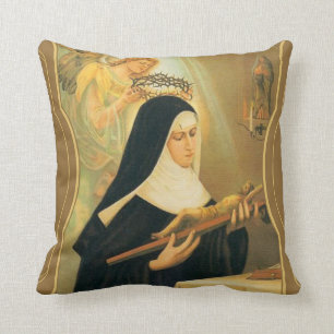 Almofada St. Rita de Cascia w/Crown do anjo dos espinhos