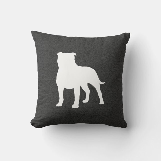 Almofada Staffordshire Bull Terrier Silhouette (Frente)