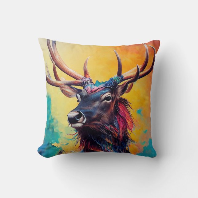 Almofada Stag Deer Animal Discovery Adventure Planet Nature (Frente)