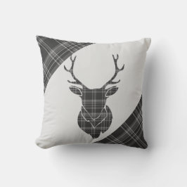 Almofada Stag Head e Cinza Tartan Patterno