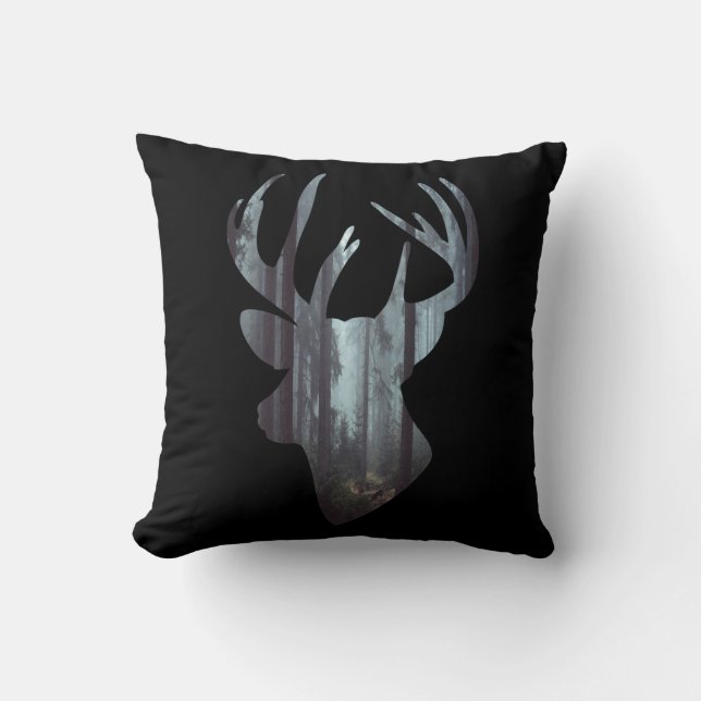 Almofada Stag Head e Scottish Tartan Pattern (Frente)