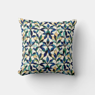 Almofada Stained Glass Leaf Throw Pillow