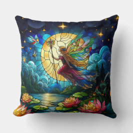 Almofada Stained Glass Moonlight Flight Fairy 