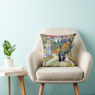 Almofada Stairway em Auvers por Vincent Van Gogh