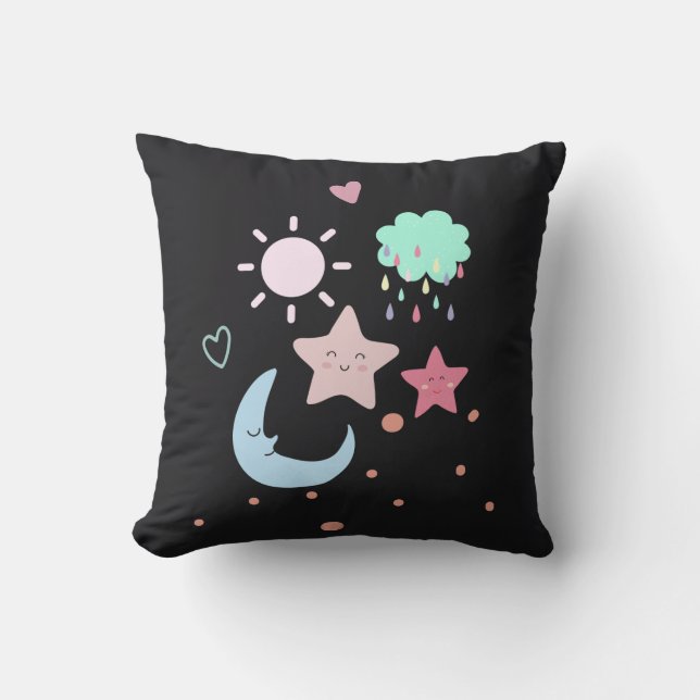 Almofada Star Moon - nuvem - coração bonito (Frente)