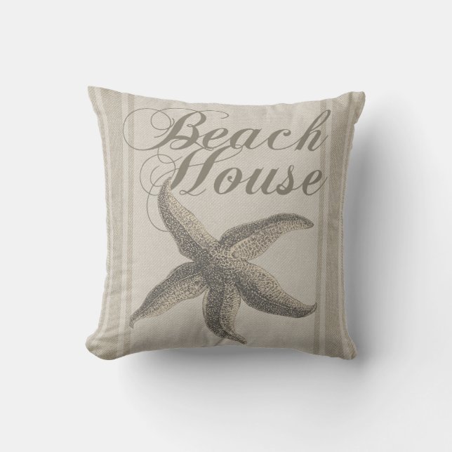 Almofada Starfish Beach House Seashore Coastal (Frente)