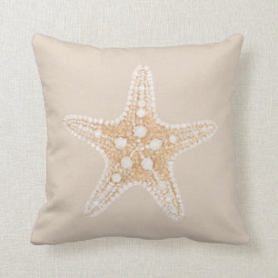 Almofada Starfish em castanho-claro pastel bege