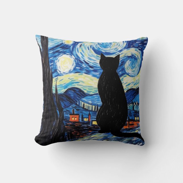 Almofada Starry Night Cat (Frente)