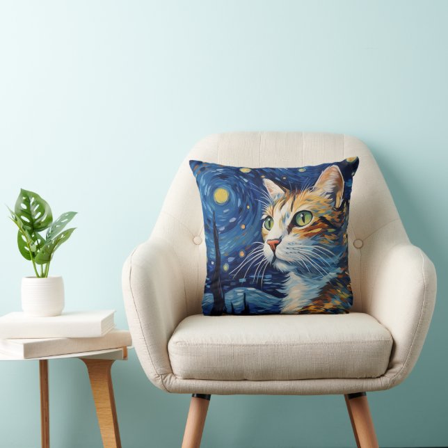 Almofada Starry Night Cat (Cadeira)