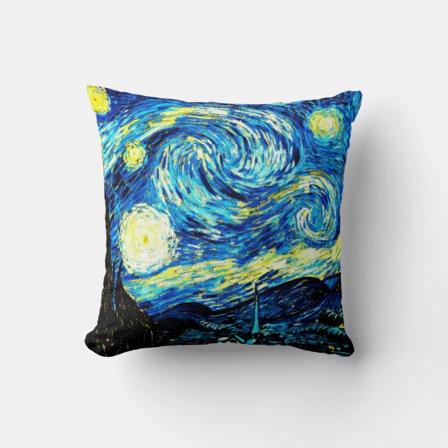 Almofada Starry Night, famosa pintura de van Gogh, (Frente)