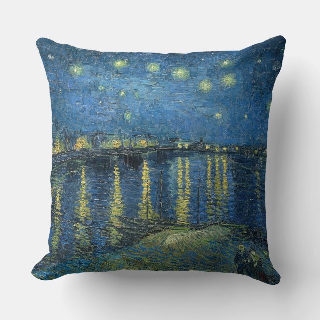 Almofada Starry Night Over the Rhone Vincent van Gogh (Frente)