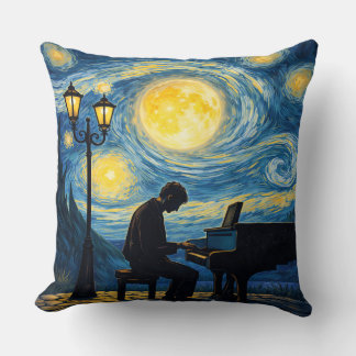 Almofada Starry Night Piano Dream Pillow – Romantic Moonlig