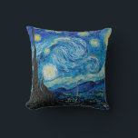 Almofada Starry Night por Vincent van Gogh<br><div class="desc">Starry Night,  famosa pintura de Vincent van Gogh</div>