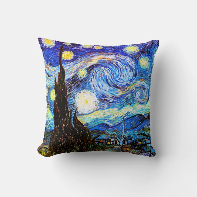 Almofada Starry Night Van Gogh Fine Art (Frente)