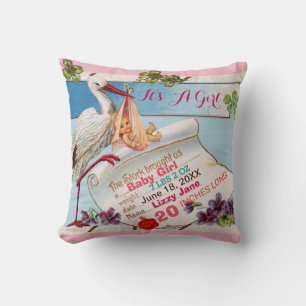 Almofada Stats de Bebê, Bebê e Camarões Floral