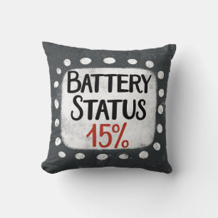 Almofada Status da bateria 15% Travesseiro decorativo