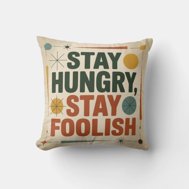 Almofada Stay Hungry, Stay Foolish (Frente)