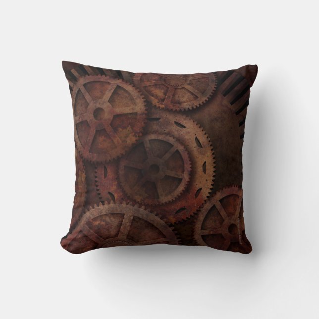 Almofada Steampunk alinha a forma industrial (Frente)