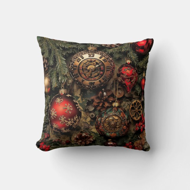 Almofada Steampunk Christmas Throw Pillow (Frente)