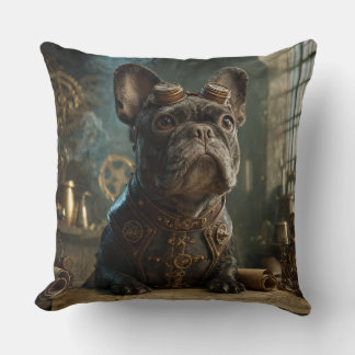 Almofada Steampunk Frenchie (Edition 1) - Throw Pillow