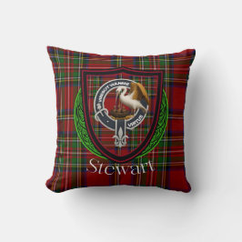 Almofada Stewart Scottish Clan Tartan & Crest