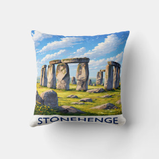 Almofada Stonehenge Throw Pillow Ancient Monument Landscape