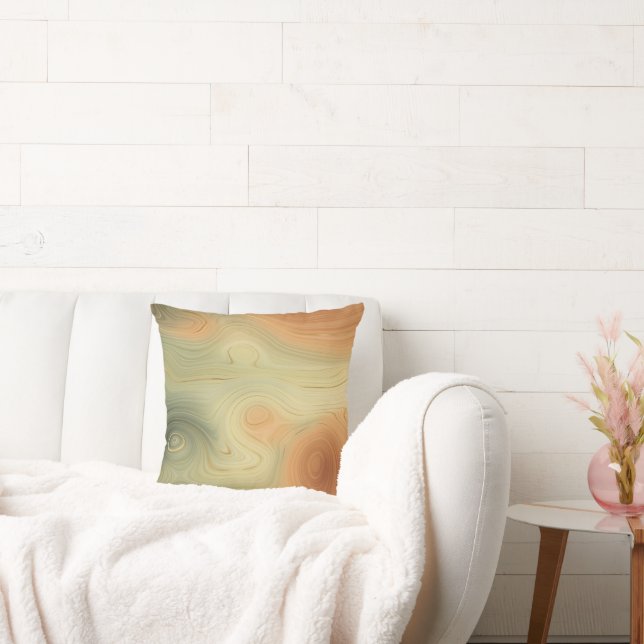 Almofada Strata de ouro | Pessegueiro Laranja Verde Queimad (Sofá)