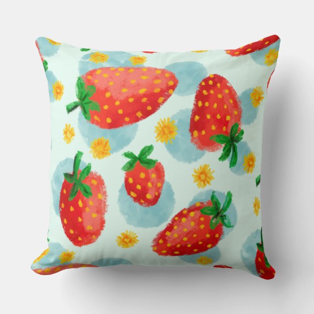 Almofada Strawberry Throw Pillow (Frente)