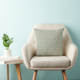Almofada Stripe de Chevron Azul Peach